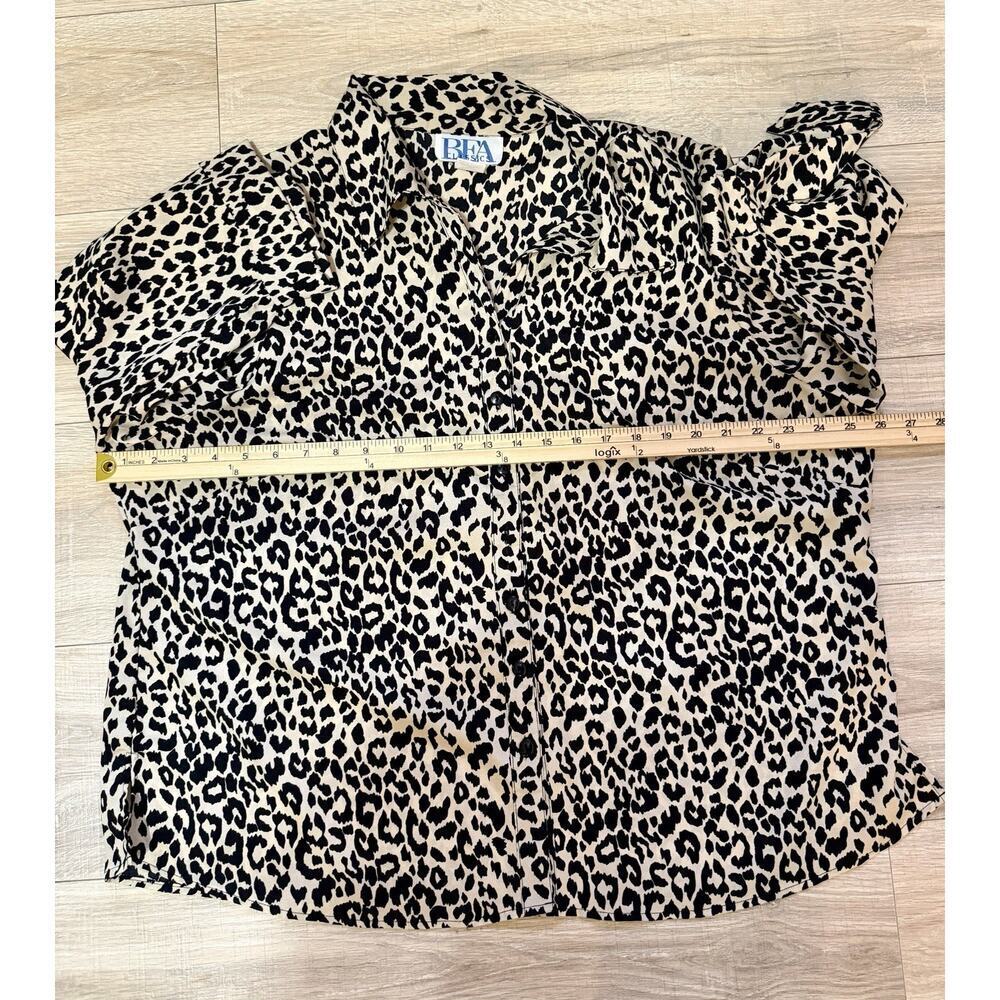 BFA Classics Leopard Print Button Up Blouse 2X Animal Print Career Top - Picture 7 of 10